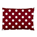 Polka Dots - White on Burgundy Red Pillow Case (Two Sides)