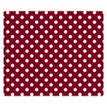 Polka Dots - White on Burgundy Red Double Sided Flano Blanket (Small)