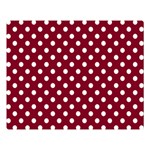 Polka Dots - White on Burgundy Red Double Sided Flano Blanket (Large)