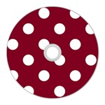 Polka Dots - White on Burgundy Red CD Wall Clock