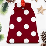 Polka Dots - White on Burgundy Red Ornament (Bell)