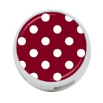 Polka Dots - White on Burgundy Red 4-Port USB Hub (One Side)