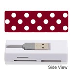 Polka Dots - White on Burgundy Red Memory Card Reader (Stick)