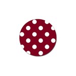 Polka Dots - White on Burgundy Red Golf Ball Marker (4 pack)