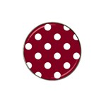 Polka Dots - White on Burgundy Red Hat Clip Ball Marker