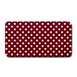 Polka Dots - White on Burgundy Red Medium Bar Mat