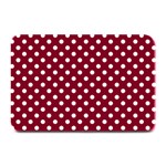 Polka Dots - White on Burgundy Red Plate Mat