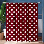 Polka Dots - White on Burgundy Red Shower Curtain 60  x 72  (Medium)
