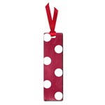 Polka Dots - White on Burgundy Red Small Book Mark
