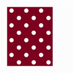 Polka Dots - White on Burgundy Red Small Garden Flag (Two Sides)