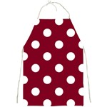 Polka Dots - White on Burgundy Red Full Print Apron