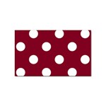 Polka Dots - White on Burgundy Red Sticker (Rectangular)