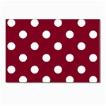 Polka Dots - White on Burgundy Red Postcard 4  x 6 