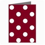Polka Dots - White on Burgundy Red Greeting Cards (Pkg of 8)
