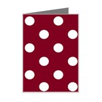 Polka Dots - White on Burgundy Red Mini Greeting Card