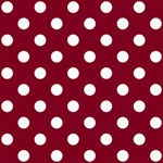 Polka Dots - White on Burgundy Red ScrapBook Page 8  x 8 
