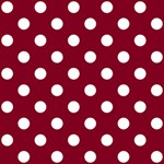 Polka Dots - White on Burgundy Red ScrapBook Page 12  x 12 