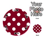 Polka Dots - White on Burgundy Red Playing Cards 54 (Round)