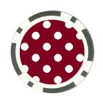 Polka Dots - White on Burgundy Red Poker Chip Card Guard (10 pack)