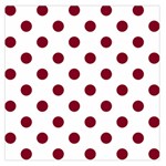 Polka Dots - Burgundy Red on White Large Satin Scarf (Square)
