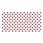 Polka Dots - Burgundy Red on White Satin Shawl