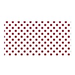 Polka Dots - Burgundy Red on White Satin Wrap