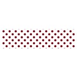Polka Dots - Burgundy Red on White Satin Scarf (Oblong)