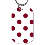 Polka Dots - Burgundy Red on White Dog Tag (Two Sides)