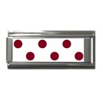 Polka Dots - Burgundy Red on White Superlink Italian Charm (9mm)