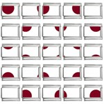 Polka Dots - Burgundy Red on White 9mm Italian Charm (25 pack)