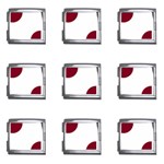 Polka Dots - Burgundy Red on White Mega Link Italian Charm (9 pack)