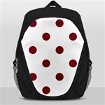 Polka Dots - Burgundy Red on White Backpack Bag