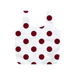 Polka Dots - Burgundy Red on White Full Print Recycle Bag (S)