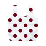 Polka Dots - Burgundy Red on White Full Print Recycle Bag (M)