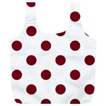 Polka Dots - Burgundy Red on White Full Print Recycle Bag (XL)