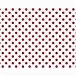 Polka Dots - Burgundy Red on White Collage 11  x 14 