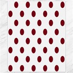 Polka Dots - Burgundy Red on White Canvas 11  x 14 