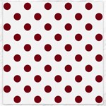 Polka Dots - Burgundy Red on White Canvas 12  x 12 