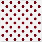 Polka Dots - Burgundy Red on White Canvas 16  x 16 