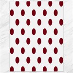 Polka Dots - Burgundy Red on White Canvas 18  x 24 