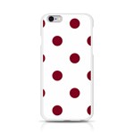 Polka Dots - Burgundy Red on White Apple iPhone 6/6S Silicone Case (Transparent)