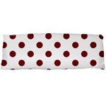 Polka Dots - Burgundy Red on White Body Pillow Case (Dakimakura) (One Side)