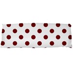 Polka Dots - Burgundy Red on White Body Pillow Case Dakimakura (Two Sides)