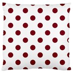 Polka Dots - Burgundy Red on White Large Cushion Case (One Side)