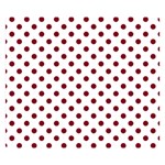 Polka Dots - Burgundy Red on White Double Sided Flano Blanket (Small)