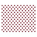 Polka Dots - Burgundy Red on White Double Sided Flano Blanket (Large)
