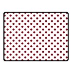 Polka Dots - Burgundy Red on White Double Sided Fleece Blanket (Small) (Two Sides)