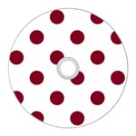 Polka Dots - Burgundy Red on White CD Wall Clock