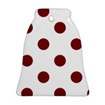 Polka Dots - Burgundy Red on White Ornament (Bell)