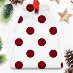 Polka Dots - Burgundy Red on White Bell Ornament (Two Sides)